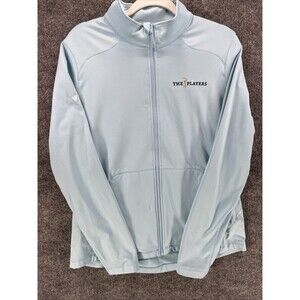 Levelwear The Players Golf Jacket L Blue Full Zip Stretch Midlayer Embroidered